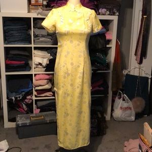Handmade Yellow Cheongsam Dress